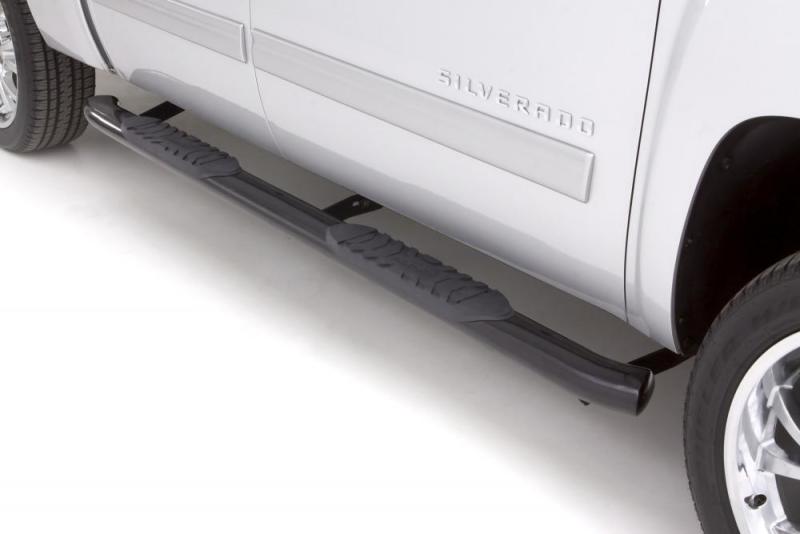 Lund 2015+ Ford F-150 SuperCrew 5in Oval Curved Steel Nerf Bars - Black