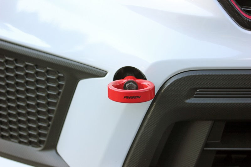 Perrin 18-21 WRX/STI / 13-20 & 2022 BRZ / 17-20 Toyota 86 Front Tow Hook Kit - Red