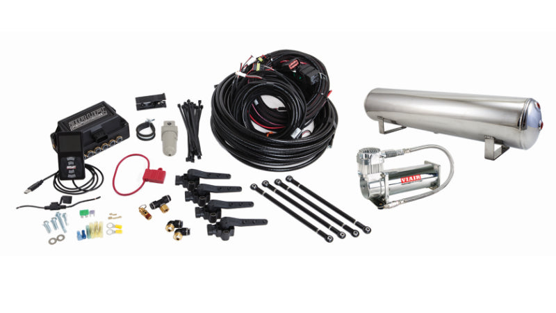Air Lift Performance 3H (1/4 Air Line 4 Gal 5-Port Polished Aluminum Tank VIAIR 444C Comp)