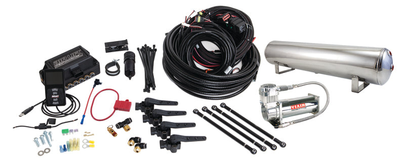 Air Lift Performance 3H (1/4 Air Line 4 Gal 5-Port Polished Aluminum Tank VIAIR 444C Comp)