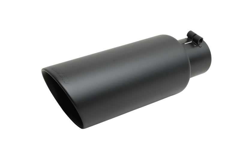 Gibson Round Dual Wall Angle-Cut Tip - 4in OD/2.25in Inlet/6.5in Length - Black Ceramic
