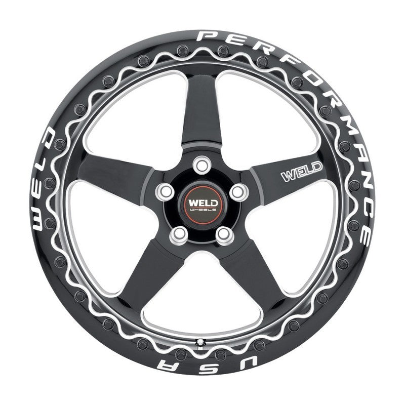 Weld S904 15x10 Ventura Beadlock 5x114.3 ET25 BS6.5 Gloss BLK MIL DIA 78.1