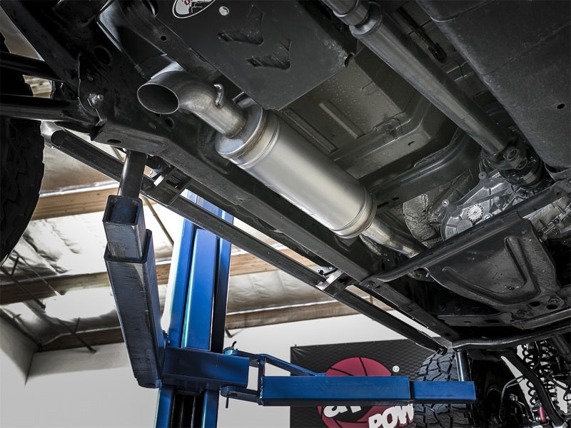 aFe Rock Duster 3in 409 SS Cat-Back Before Axle Turn-Down Exhaust 2018+ Jeep Wrangler (JL) V6 3.6L
