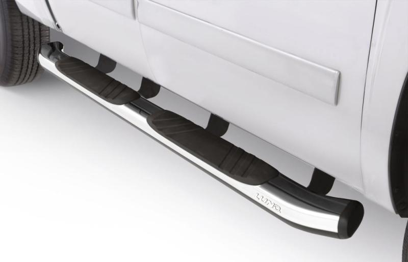 Lund 07-17 Chevy Silverado 1500 Ext. Cab (Excl. 11-17 Diesel) 5in. Oval Bent Nerf Bars - Chrome