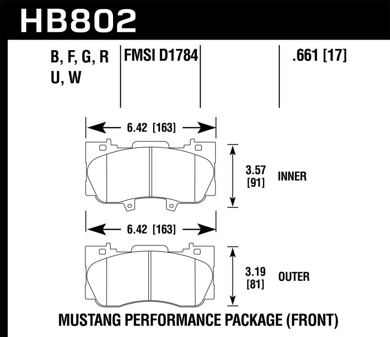 Hawk 15-17 Ford Mustang GT DTC-60 Race Front Brake Pads