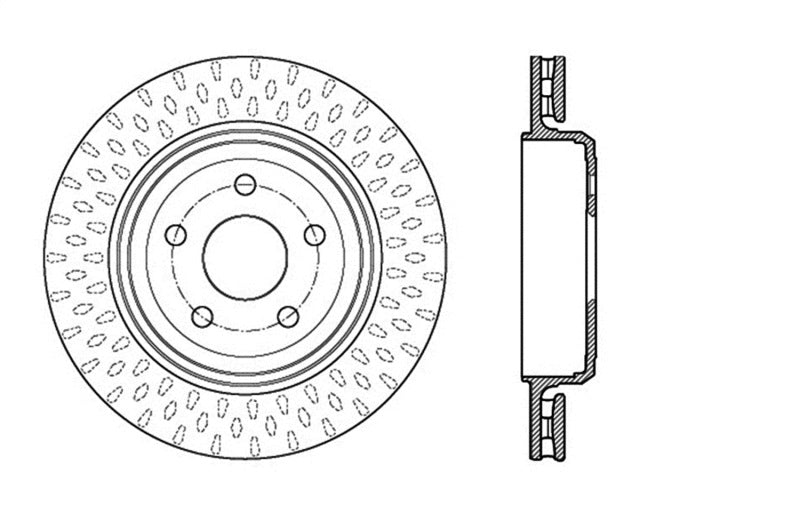 StopTech 12-15 Jeep Cherokee SRT8 Sport Slotted & Drilled Rear Passenger Side Rotor