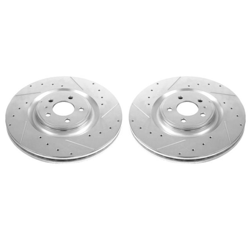 Power Stop 13-14 Ford Mustang Front Evolution Drilled & Slotted Rotors - Pair