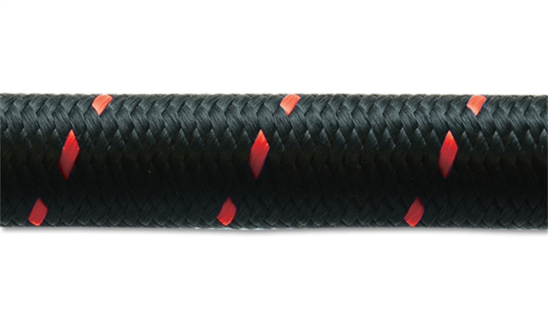 Vibrant -8 AN Two-Tone Black/Red Nylon Braided Flex Hose (5 foot roll)