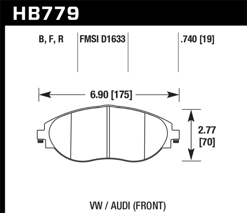 Hawk 2016 Audi S3 DTC-60 Front Brake Pads
