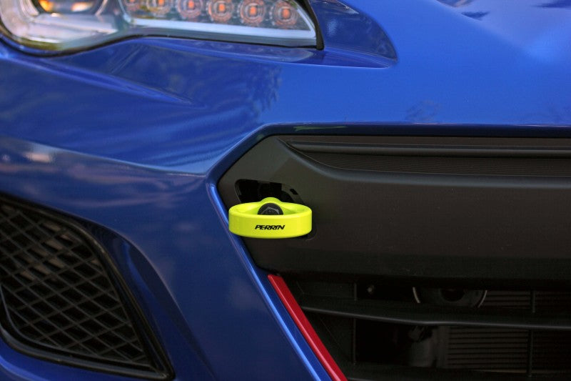 Perrin 18-21 WRX/STI / 13-20 & 2022 BRZ / 17-20 Toyota 86 Front Tow Hook Kit - Neon Yellow